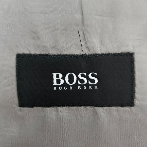 Hugo Boss Einstein Sigma US Blazer Jacket Sport Coat 40 R Gray Striped Wool VTG - Picture 11 of 13